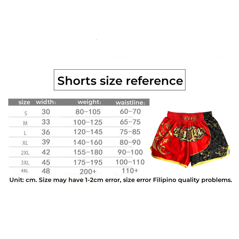 Everbout Muay Thai Boxing Pants mma Shorts Men Women budak Training Combat Fighting Competition fitness