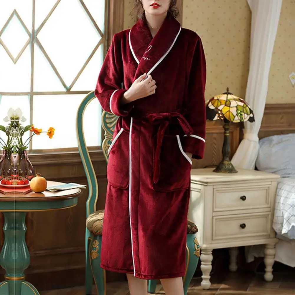 Mens home clothing sleepwear with ultra soft and highly absorbent solid color pocket design couple bathroom winter sleepwear W241023