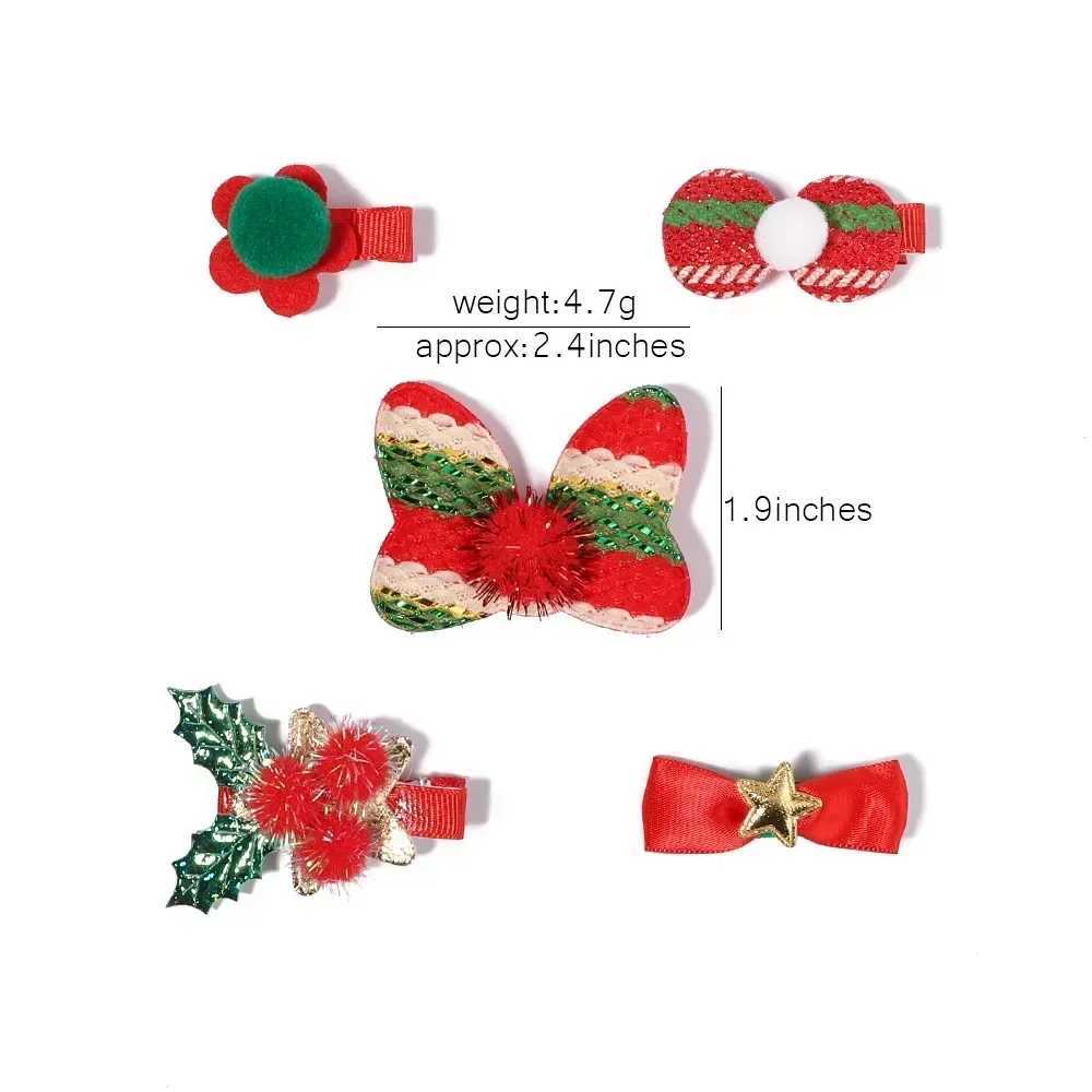 5pcs/set New Christmas Hairpin Christmas Tree Snowflake Hair Clips Party Headwear Festival Girls Baby Hair Accessories GiftsX241022