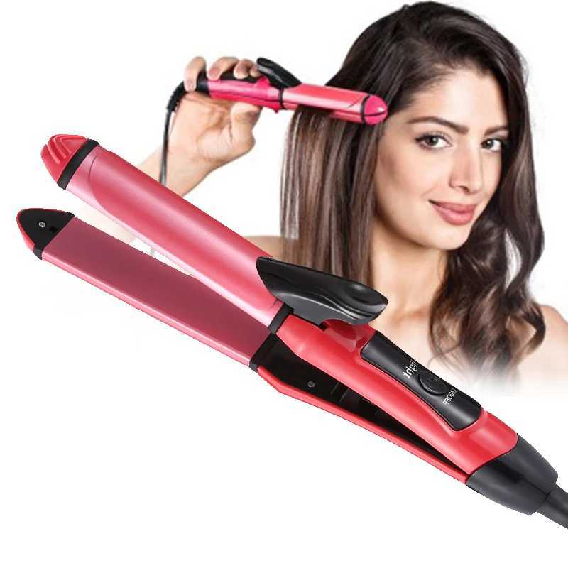 New Arrival JINDING 2-in-1 hair straightener ceramic flat iron hair straightener hair care and styling tool 110-220V Z241022
