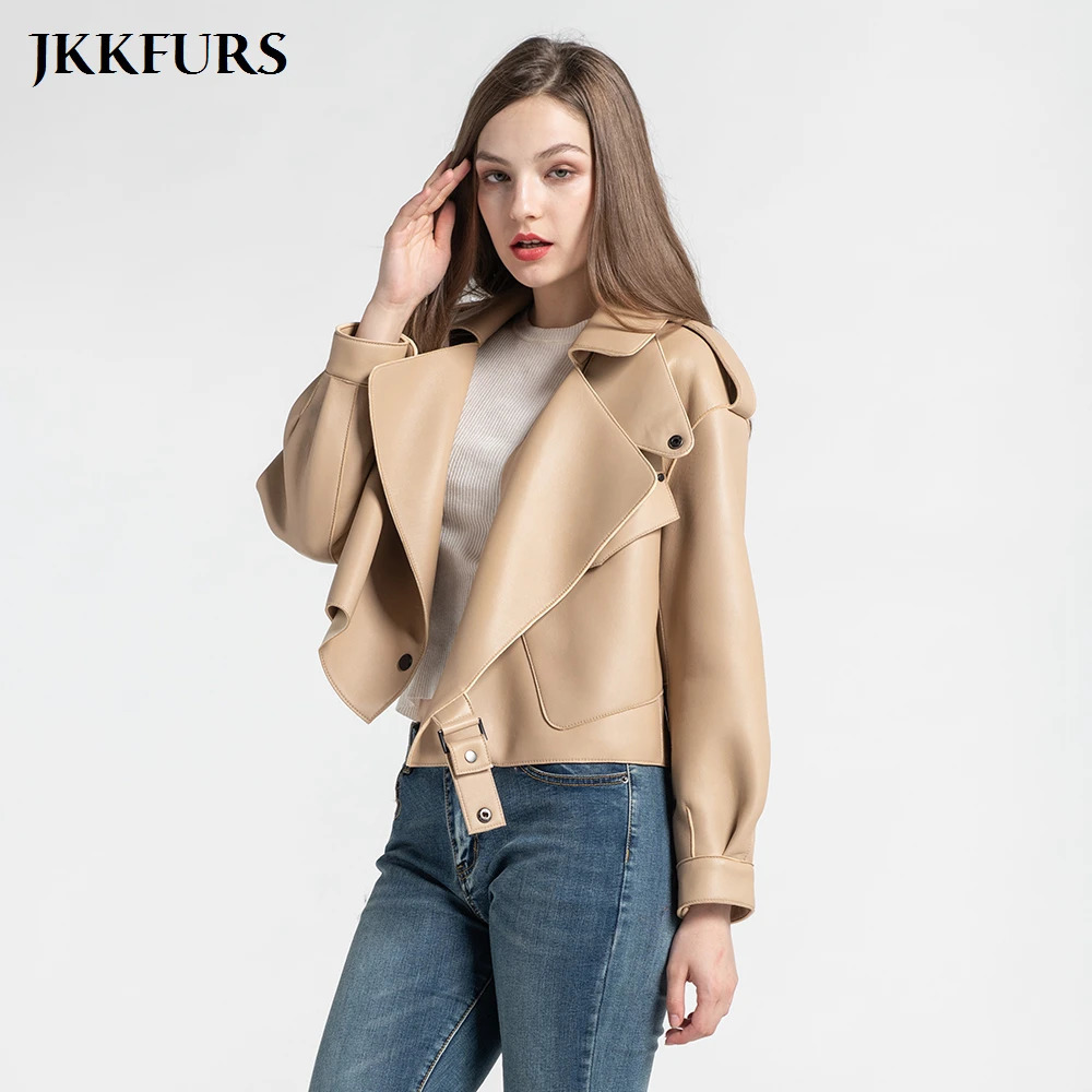 26 color womens leather jacket fashion leather coat womens autumn and winter sheepskin S7547 241023