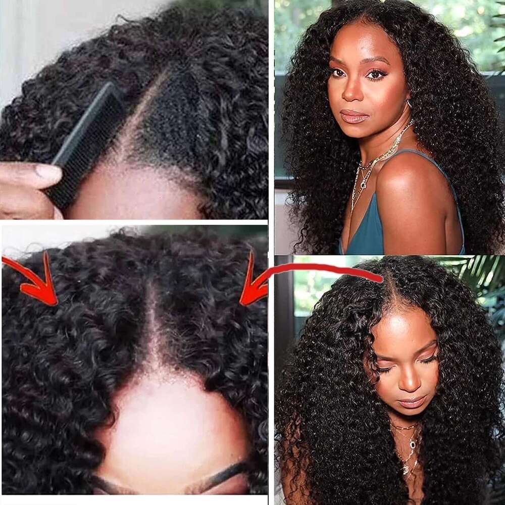 Sleek Dark Brazilian Deep U Part 100% Real Nature Remy Water Wave Brown 2# Human Hair Wigs For Black Women