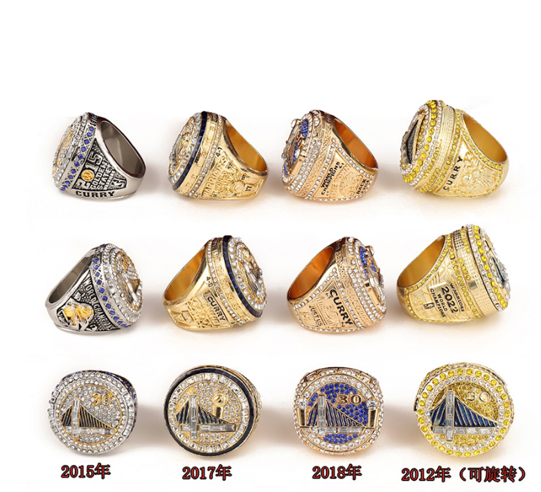 4pcs Curry Basketball Warriors Team Champions Championship Ring 2015 2017 2018 2022 Sport Souvenir Men Fan Gift R250425