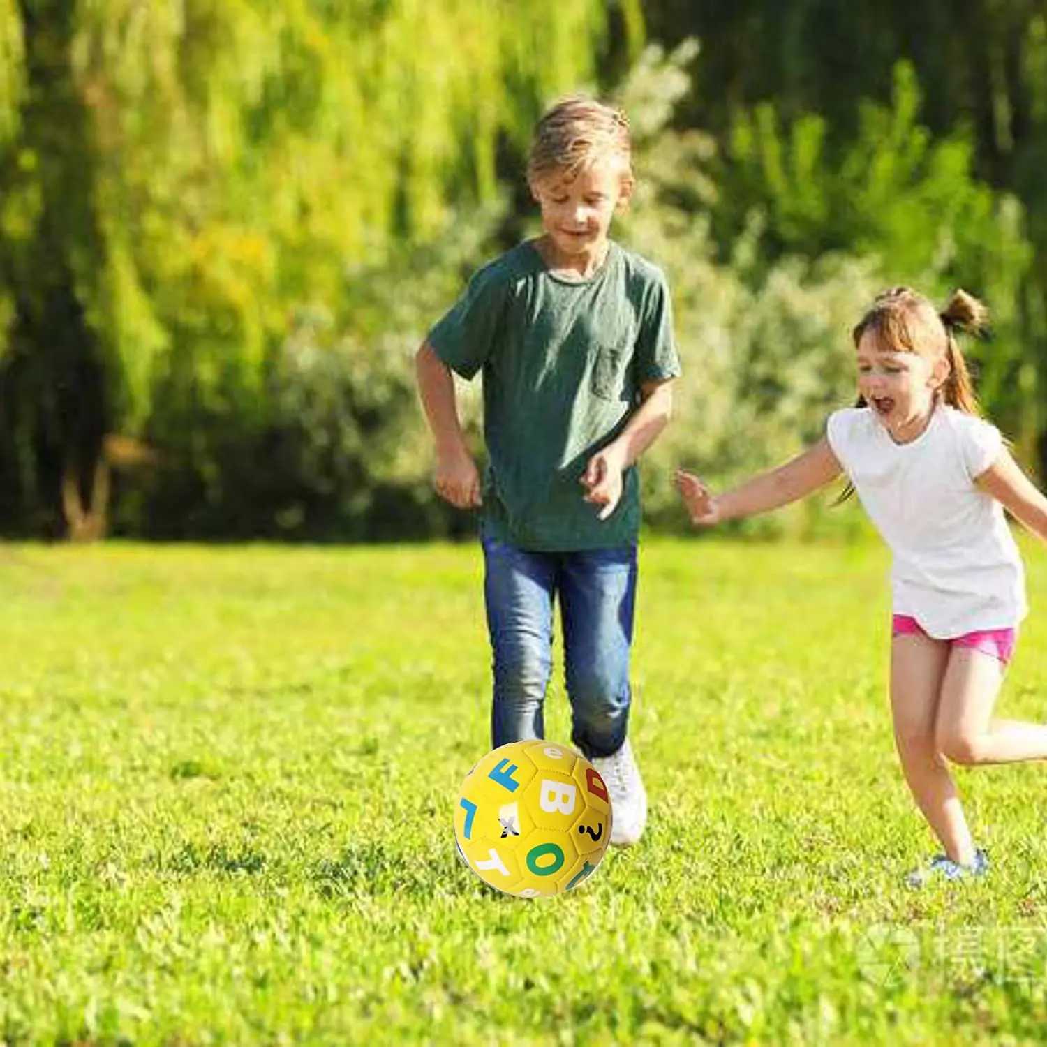 Soccer Ball Size 2 Yellow with Random tter and Number Suitab for Kids Toddr Boy Gift Training Practice 2-6 Years OldXJ241023