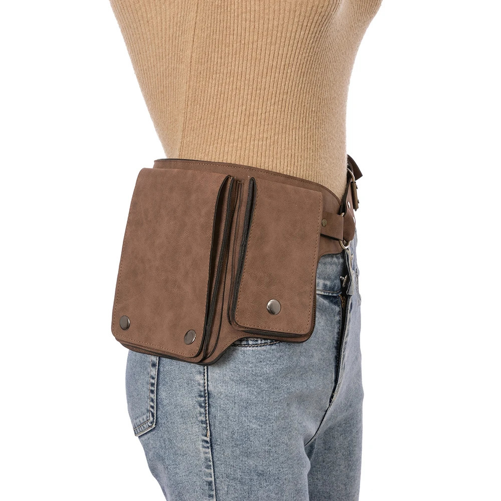 Mens Mini Strap Cross Backpack Shoulder Bag Retro PU Leather Strap Backpack Bicycle 241023
