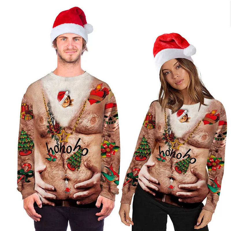 Unisex Ugly Christmas Sweater For Men Women 3D Funny Print Pullover Hoodies Sweatshirts Autumn Winter Sweaters Jumpers Tops 241022