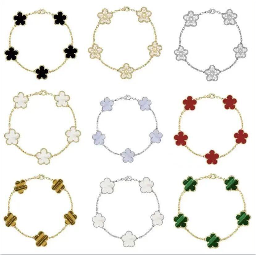 Four leaf clover bracelet charm bracelet designer bracelets fine jewelry mother of pearl white black red lady moissanite bracelet designer for women popular TB0329