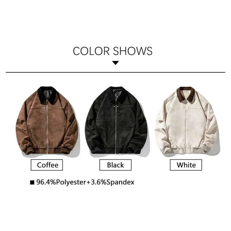 TFETTERS retro suede jacket mens autumn and winter item rivet decoration mens fashionable daily street clothing bag jacket 241023