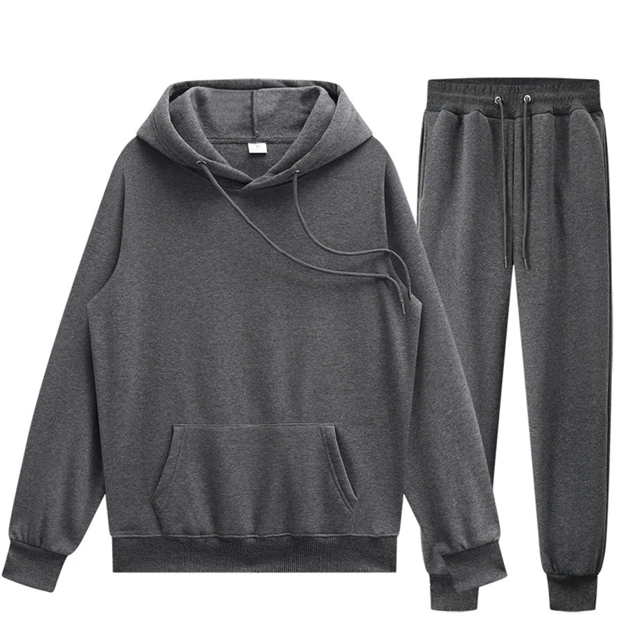 FGKKS Mens HoodiePants Two piece Casual Solid Color Sportswear Mens Fashion Sportswear Set Mens Sportswear 241023