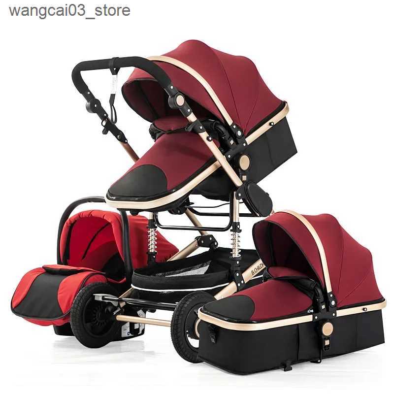 Strollers# baby stroller 3in1 Luxury High Landscape baby pram portable baby pushchair multifunctional Newborn Carriage double faced L240910