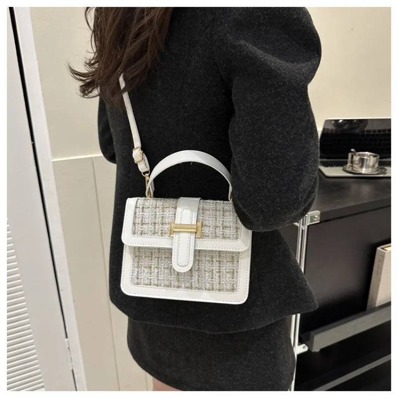 High-end Womens Crossbody Bag Trendy Fashion Houndstooth Handbag Small Square Shoulder Bag Versatile Female Shoulder Bag 241022