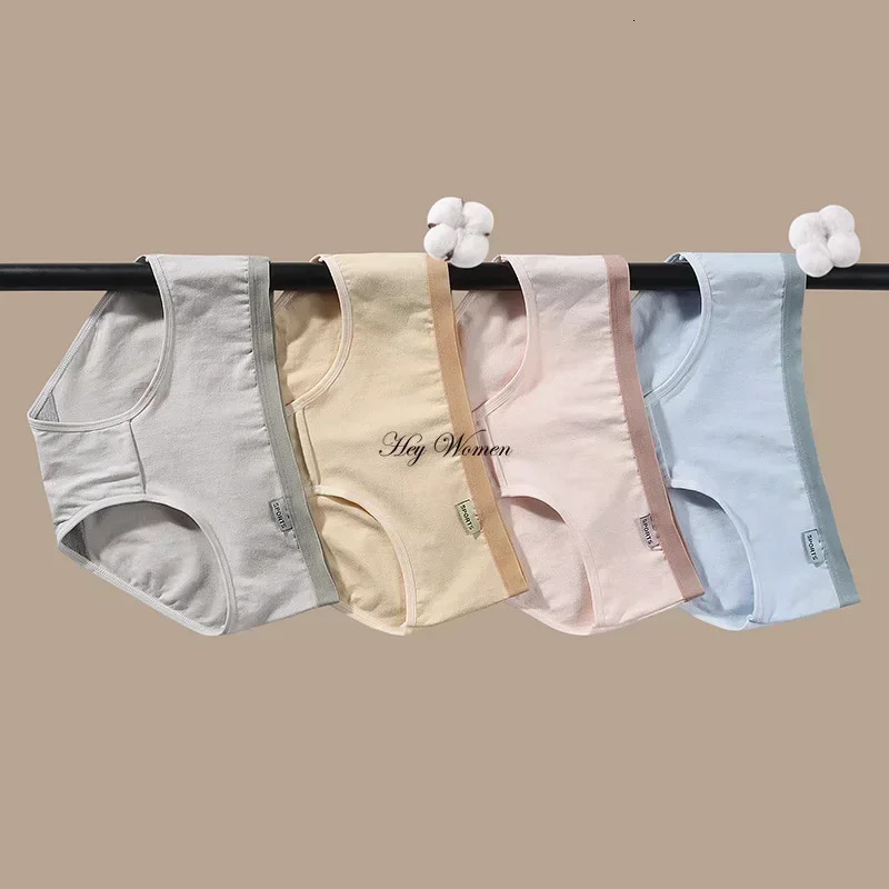2025 New designer women s underwear simple Japanese style mid waist comfortable trend sports cotton girls close fitting