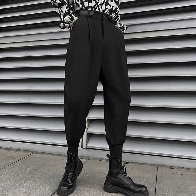 2023 Korea Fashion Harlan Pants Male Business Trousers Men Brand Clothing Mens Vintage Wild Loose Casual Suit Pants Black 28-38X241023