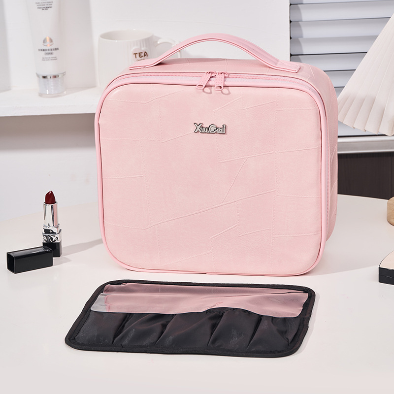 Organiser Bag - Chic Pink Cosmetic Travel Case, Large Capacity Portable Storage, Makeup Bags For Women, Lightweight Daily Use New Free Delivery Design