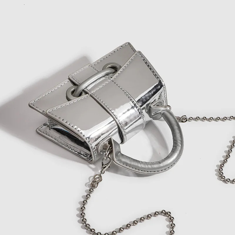 Retro womens silver bead fashionable cross body bag shoulder clutch bag fashionable mini coin wallet cute cosmetics storage bag 241023