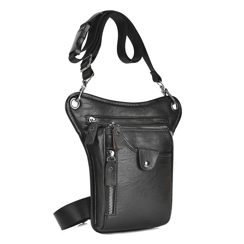 Retro Pu leather waist bag mens straight leg bag womens hip bag multifunctional motorcycle outdoor hiking camping 241023