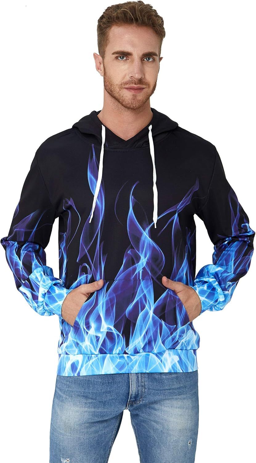 Hoodie for Mens Womens Mens Women Novelty Hoodie Pullover Sweatshirts Cool Hooded Long Sleeve Shirts with Drawstring Pockets Hip hop Warmth