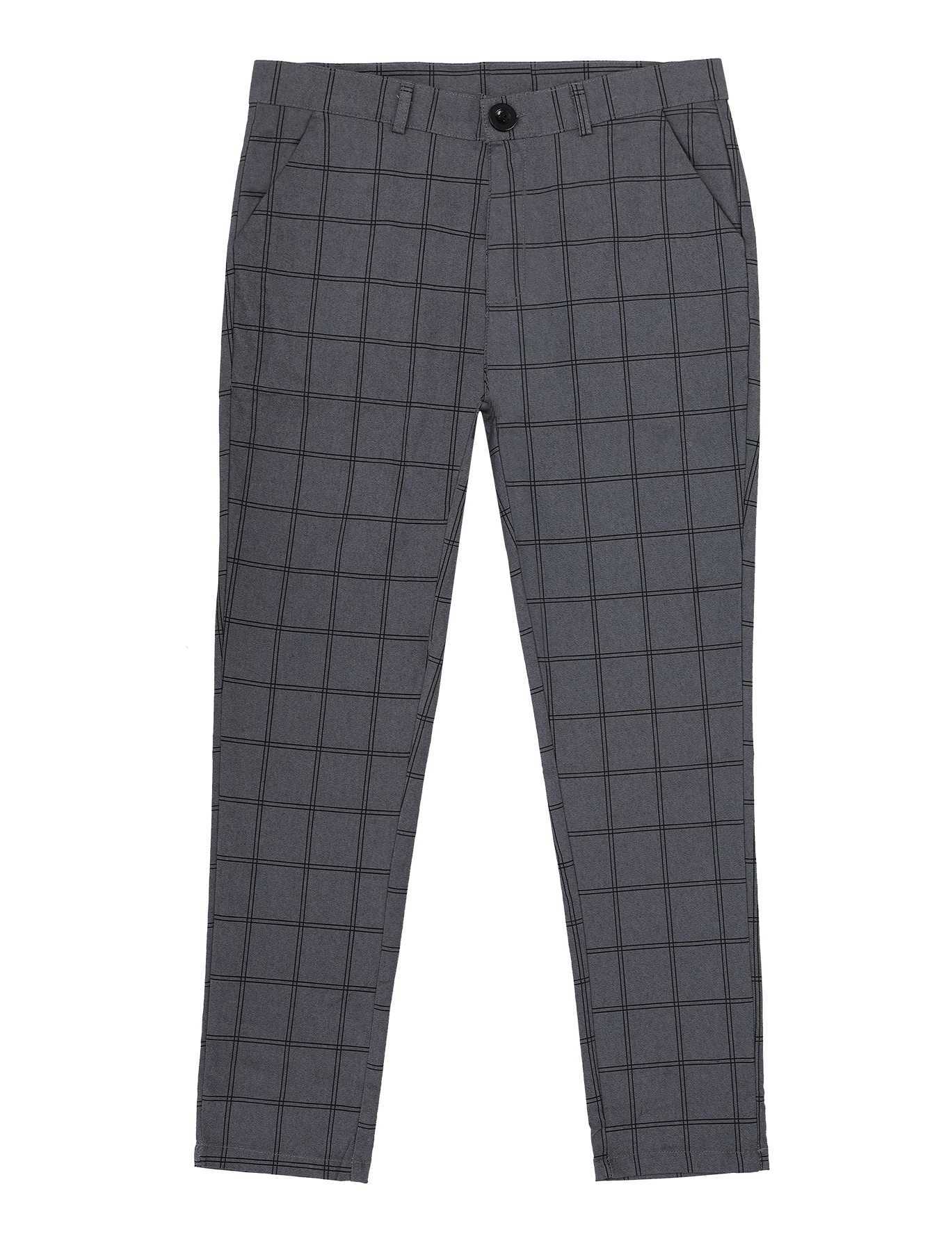 Checkered Fashion Europe and the United States Style Mens Pants Business Casual Travel Slim Pants Four Seasons Comfortable PeplX241023