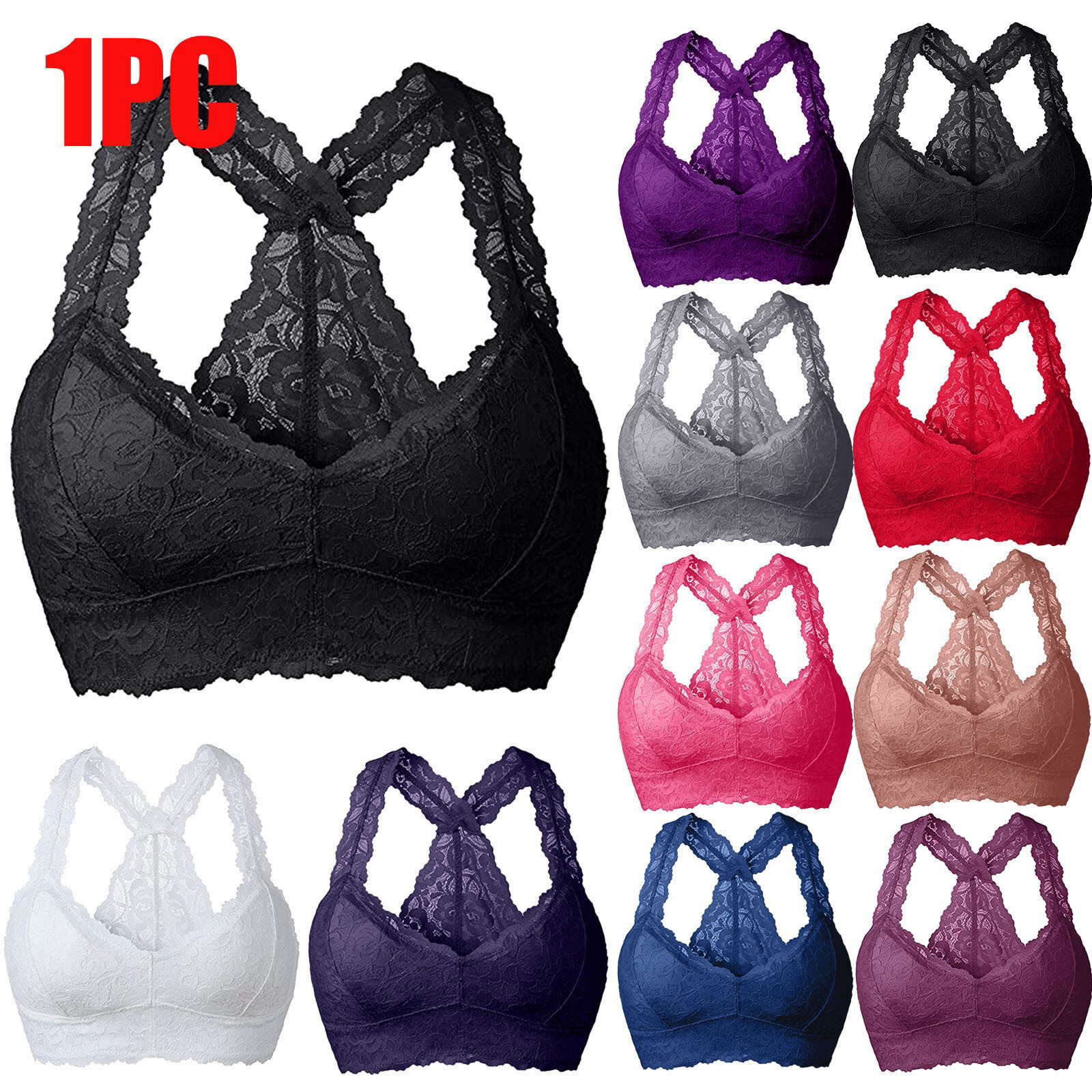 2025 New designer women s lace sports bra trend comfortable solid color underwear vest women s wireless gerie breathable bra S xl bra no print women