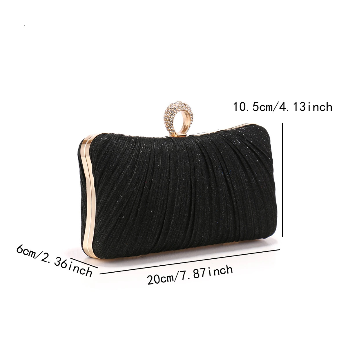 Valentines Day evening bag finger ring diamond clutch pleated fashion ball dinner handbag with chain wallet 241023