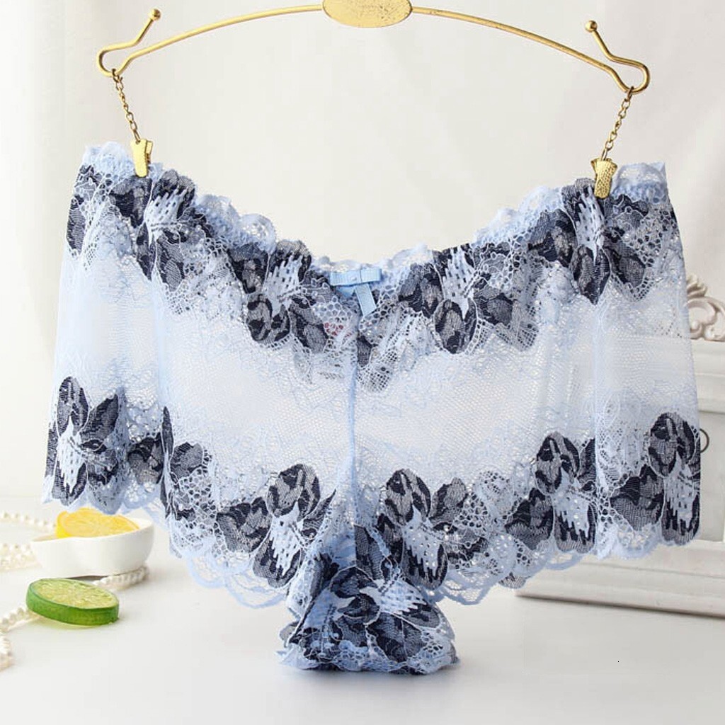 2025 New designer fashion underwear trend lace plaid underwear plus size seamless transparent boys shorts sexy hot pants