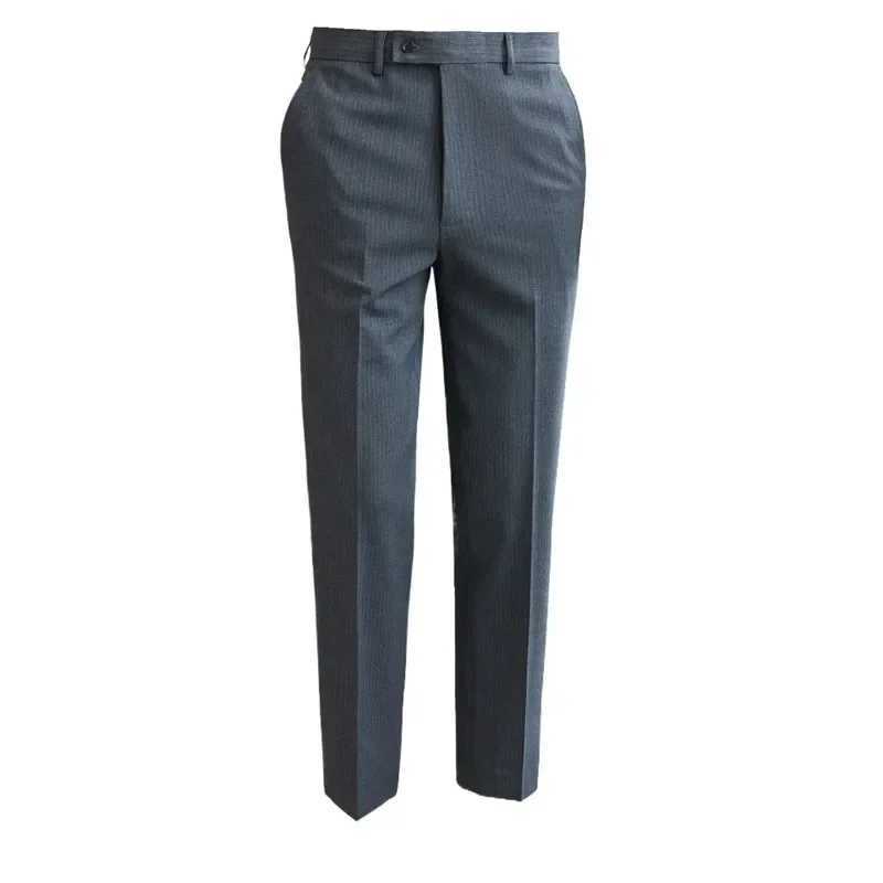 British Style Pinstripe Slim Fit Suit Pant Men Business Casual Simple Dress Pants High Quality Social Wedding Party TrousersX241023