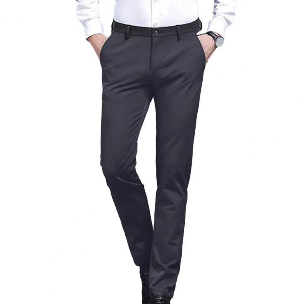 Brand Clothing Spring Summer Straight Suit Pants Men Business Fashion Red Black Blue Solid Color Formal Trousers Large SizeXJ241023