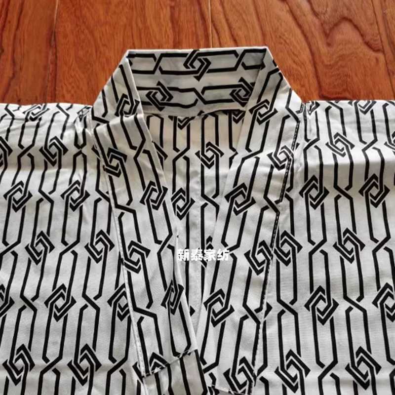 Pajamas and Kimono Mens Cotton Printed Extra Long Loose Sp Robe Mens Casual Clothing W241023