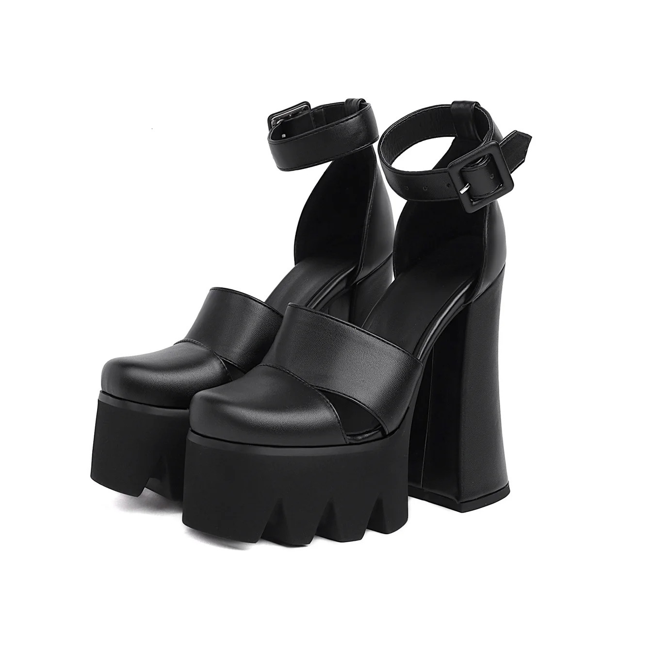 Runway Catwalk Heel Sandals Punk Style Street Trend Thick-Soled Super High Waterproof Platform Summer Womens Shoes 241021