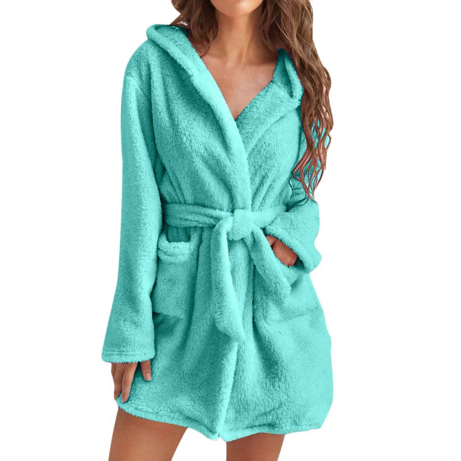 Womens Hoodie Fce Bathroom Hoodie Plush Soft Robe Lightweight Soft Plush Short Flannel Womens Spwear W241023