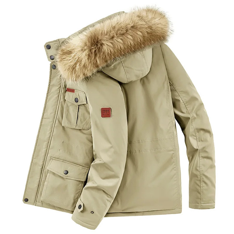 Plus size 8XL mens hooded fashionable mens Parkas thick mens thick coat Parkas hooded windproof mens jacket Parka 241023