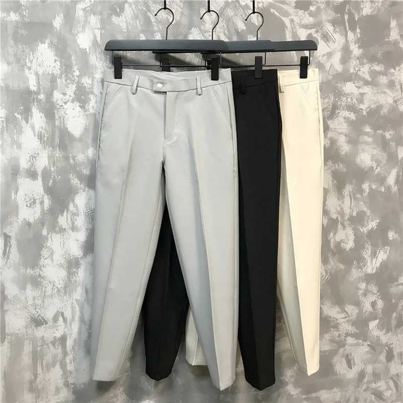 Summer new mens trousers casual pants thin and breathable Korean version of slim nine-point pants casual classic mens brandX241023