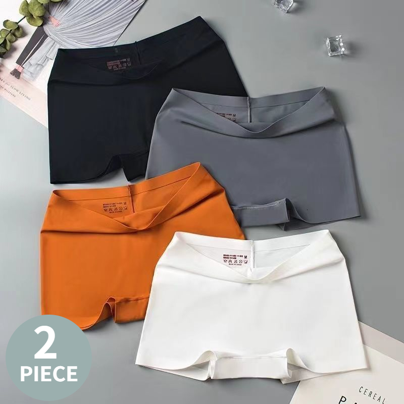 2025 New designer piece set silk fashion seamless underwear women s flat corner shorts women s underwear safety pants Soild women s Tangas high waiste