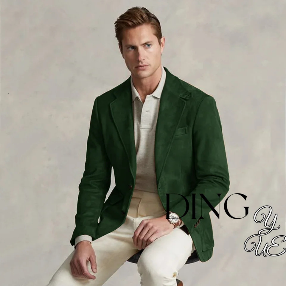 Mens suit suede jacket single chest casual fashion mens suit jacket mens jacket er formal mens wear 241023