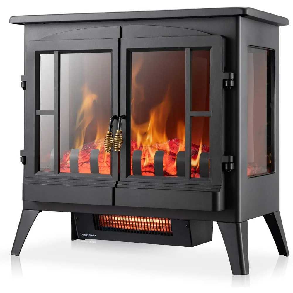 Home Heaters Electric Fireplace Stove Freestanding Fireplace Heater with Realistic Flame Indoor Electric Stove Heater Portable Infrared S2410224