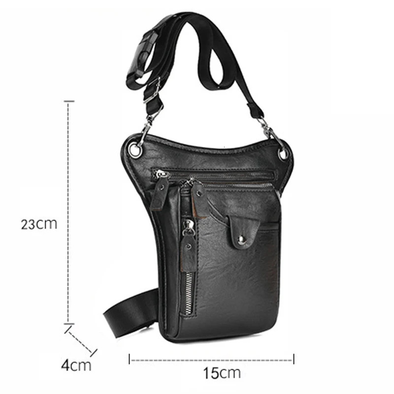 Retro PU leather waist bag leg bag mens waist belt hip bag multifunctional motorcycle outdoor hiking camping bag 241023