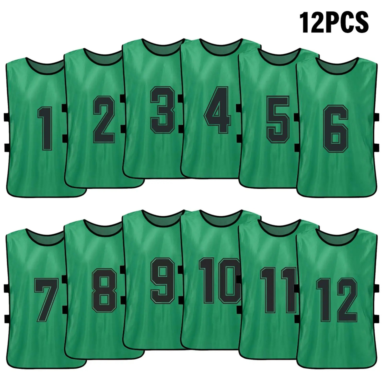 6/12 pieces of adult football pins for quick drying football team jerseys sports football team training numbers bibs practice sports vests 241022