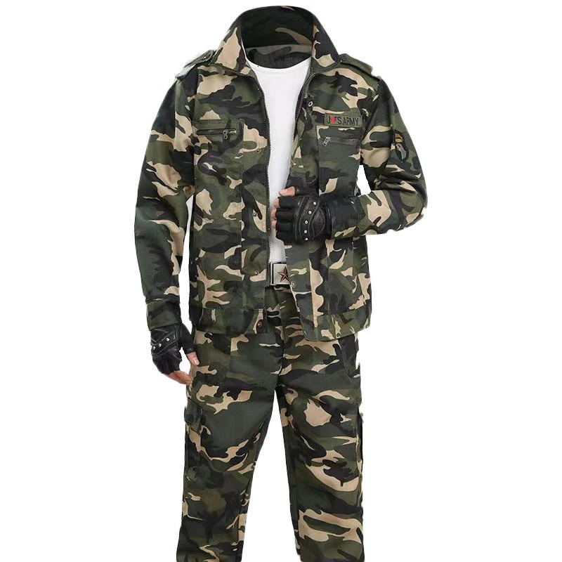 outdoor workwear for mens spring and autumn wear resistant and spray resistant camouflage workwear 241023