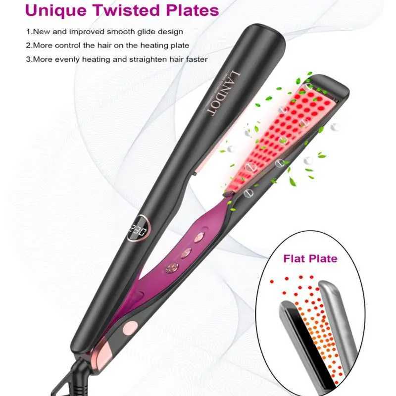 New Arrival Straightener Flat Curling Iron Lando Straightener and Curler 2-in-1- Twisted Straightening Curling Iron Combination Z241022