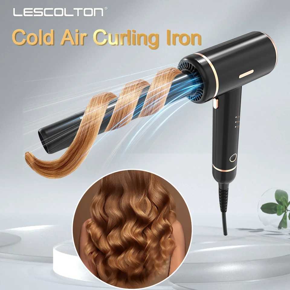 New Arrival Lescolton Curler Ceramic Curling Cooling Lens Cold Air Curling Iron One Step Hairstyling Tool Hair Wave Magic Curling Z241022