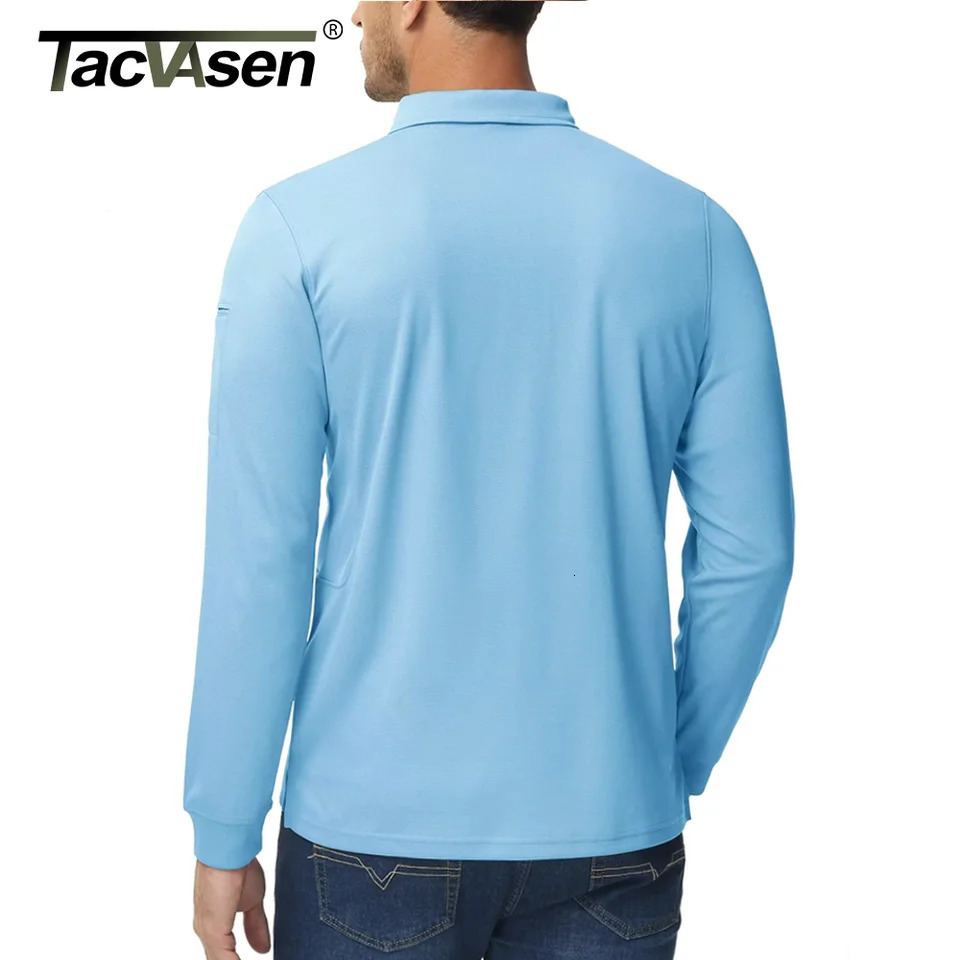 Takwasen mens outdoor T-shirt work Poland summer quick drying T-shirt long sleeved lightweight Pique golf T-shirt 241023