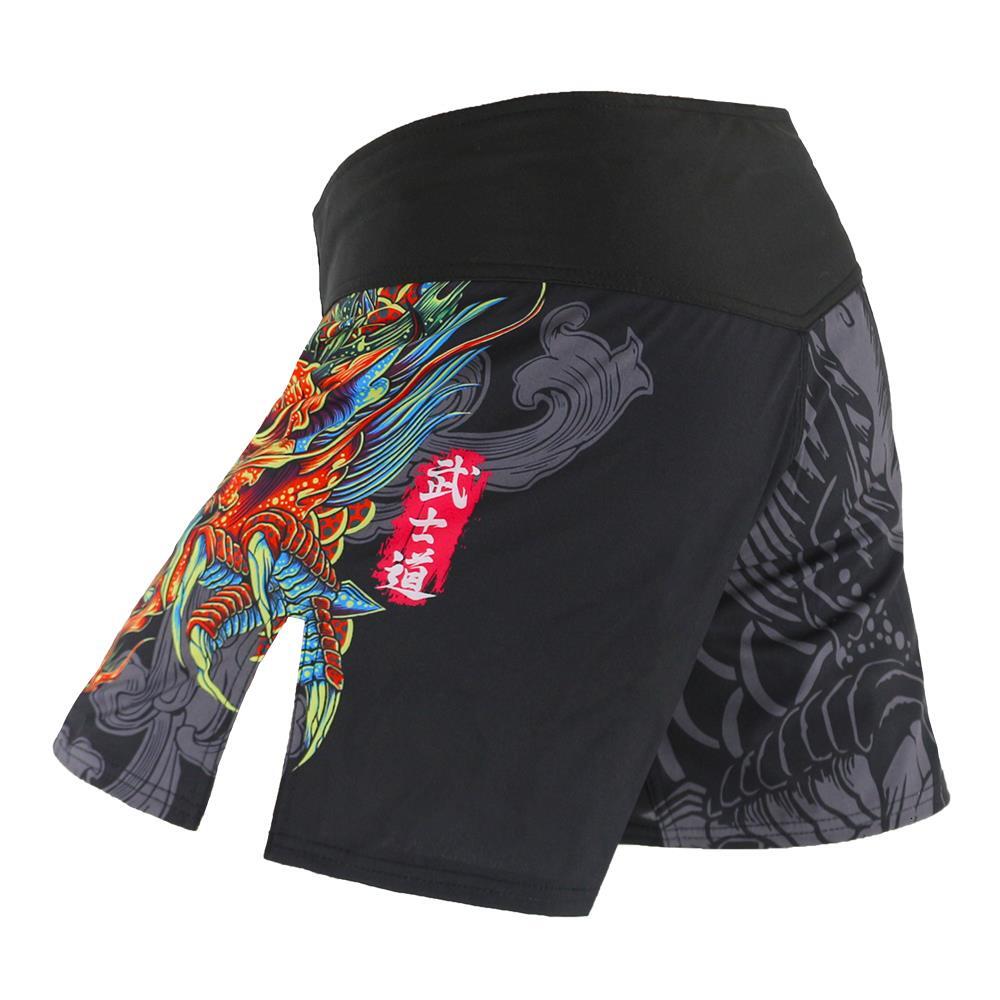 SUOTF Dragon Breathable Fighting MMA Shorts Grappling Sanda Muay Thai Clothing Kick Boxing Training Short Tiger Muay Thai mma