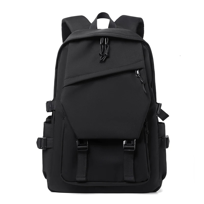 A 15 inch polyester waterproof solid color mens backpack fashionable couple computer backpack 241023