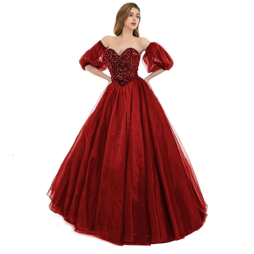 Backless Royal Blue Sexy A E Prom Dresses 2024 New Sequins Beads Sweetheart Corset Back Evening Quinceanera Gowns With Poet Sleeves Bm3503 vening
