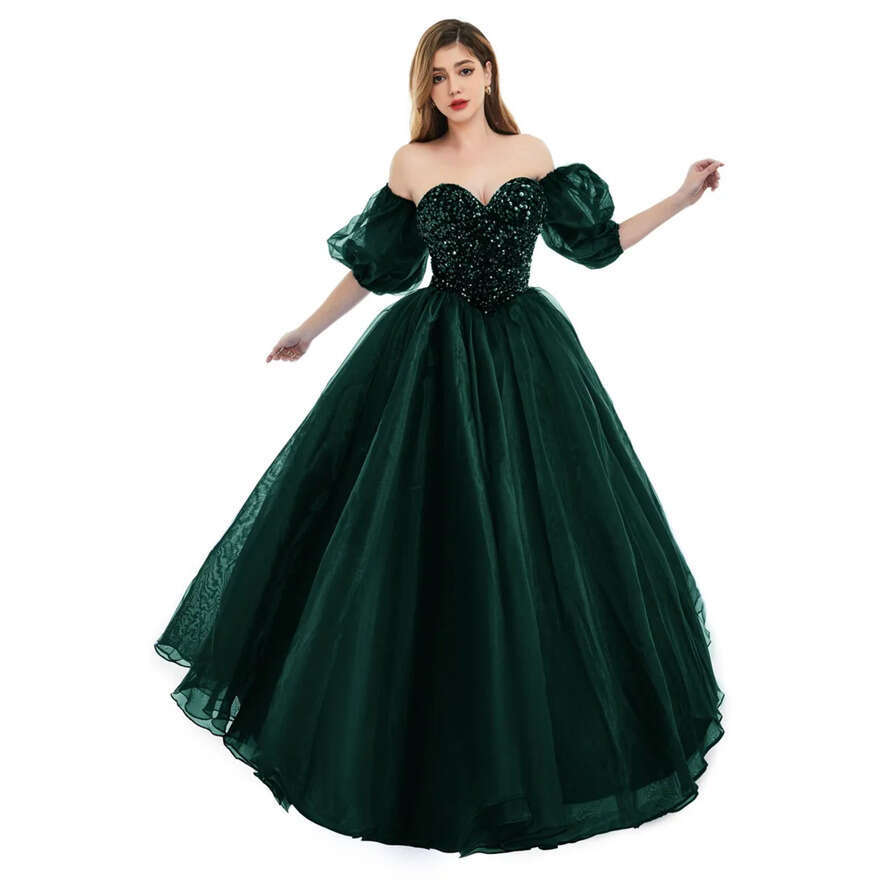 Backless Royal Blue Sexy A E Prom Dresses 2024 New Sequins Beads Sweetheart Corset Back Evening Quinceanera Gowns With Poet Sleeves Bm3503 vening