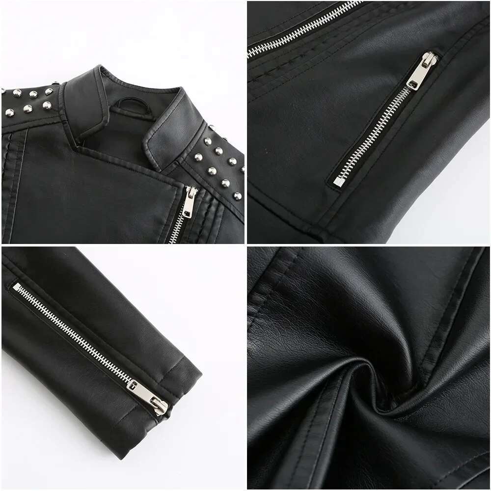 Faux Leather Jacket Women Trend 2024 Coats For Womens Spring Autumn Woman Coat Black Pink Purple Red Brown Jaqueta Feminina New