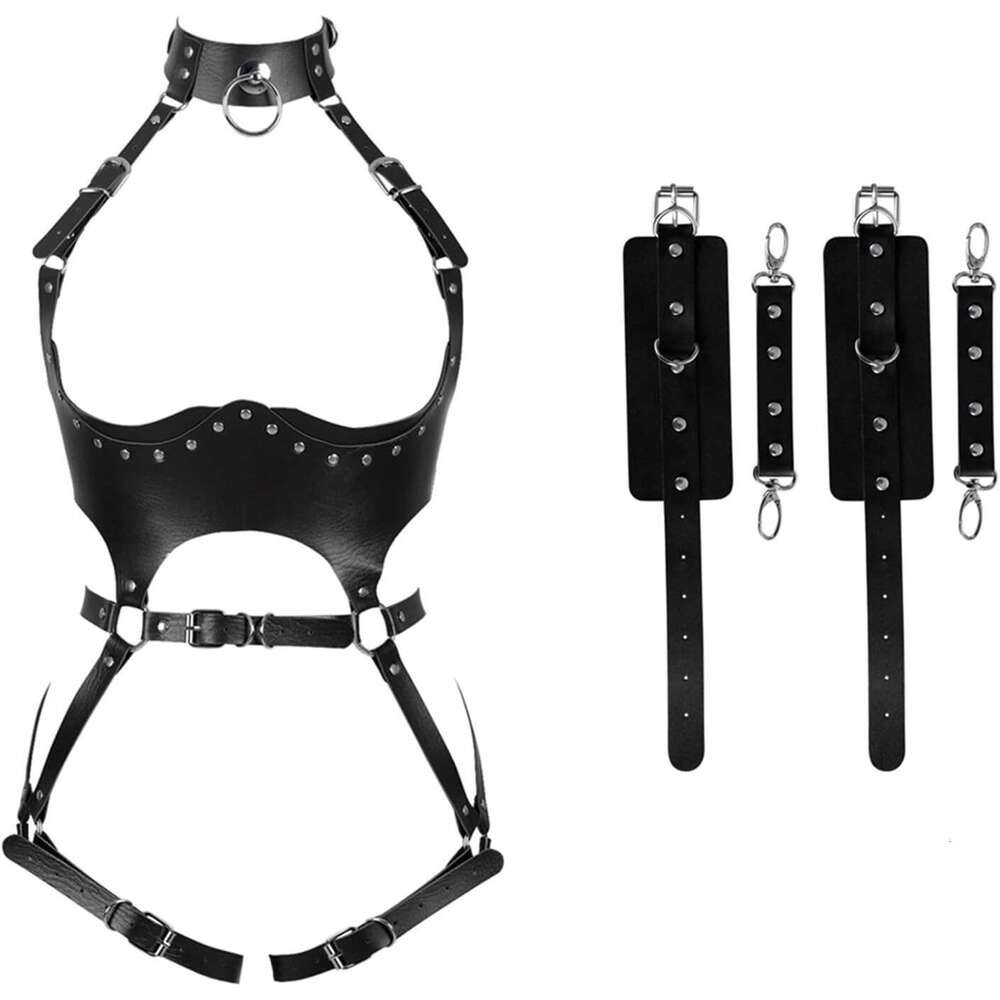 Women Punk PU Leather Body Waist Belt Bodysuit Bondage Body Harness Belt Sexy Lingerie Leg Garter BT1