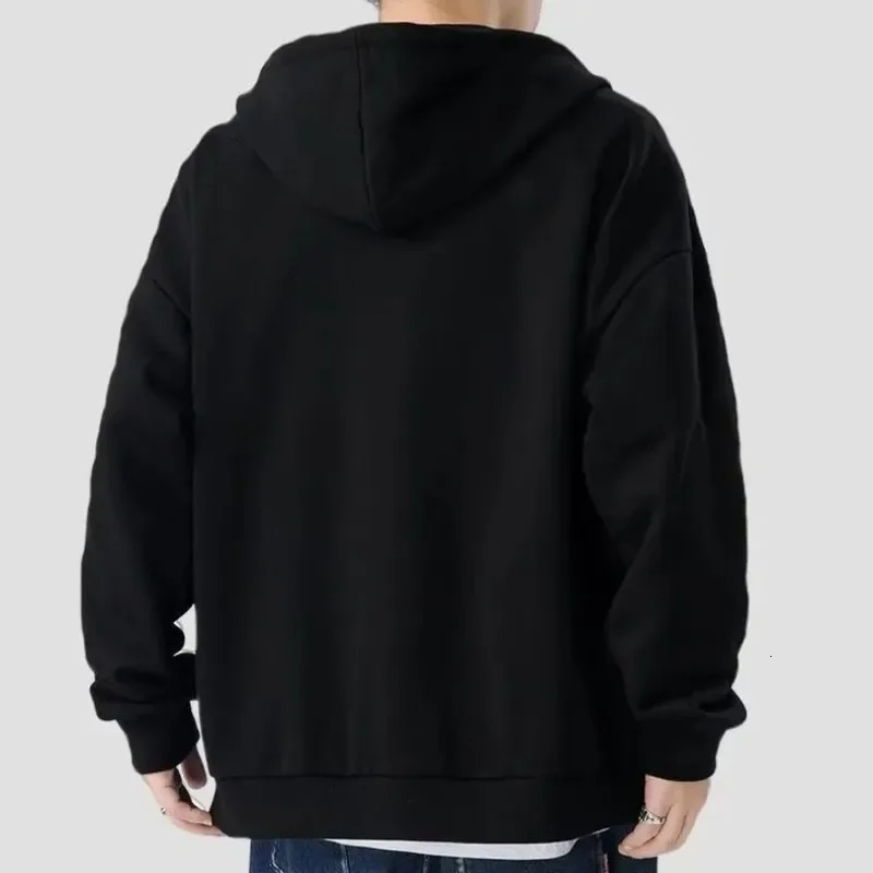 Retro mens hooded sweatshirt with zipper long sleeved loose jacket Harajuku casual gothic hooded sweatshirt Y2K streetwear 241022