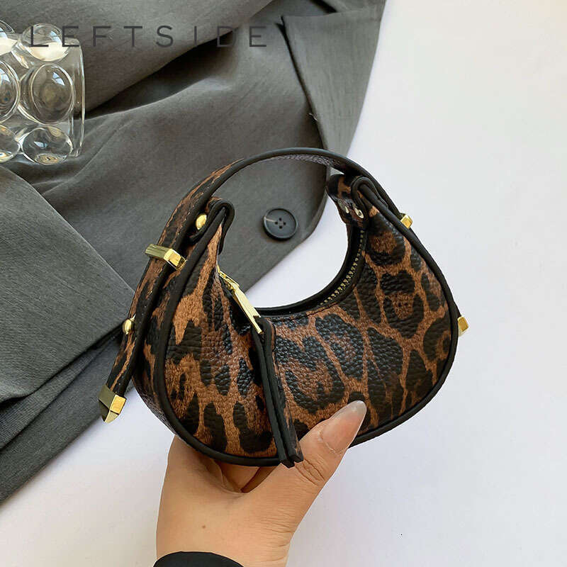LEFTSIDE Mini Leopard PU Leather Crossbody Bags for Women 2024 Y2K Trend Female Korean Fashion Shoulder Bag Lady Handbags