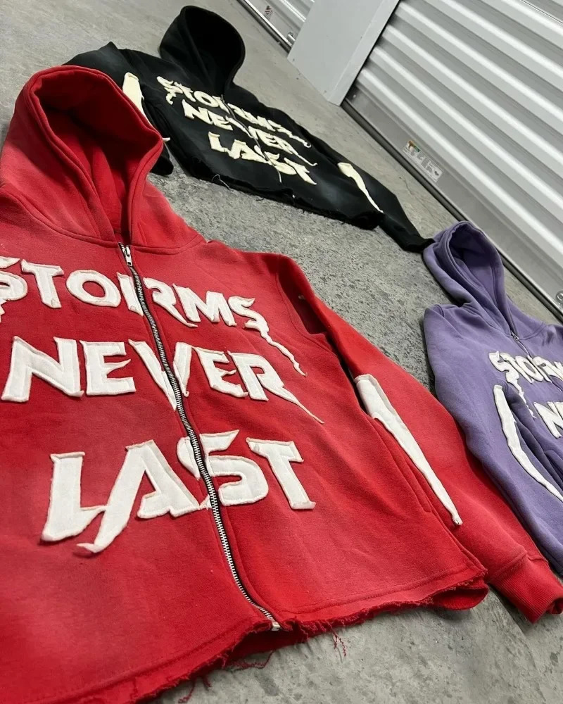 Harajuku Fashion Super Dalian Hoodie Retro Letter Embroidered Jacket Womens Y2k Gothic Punk Loose Zipper Sweatshirt Mens 241023